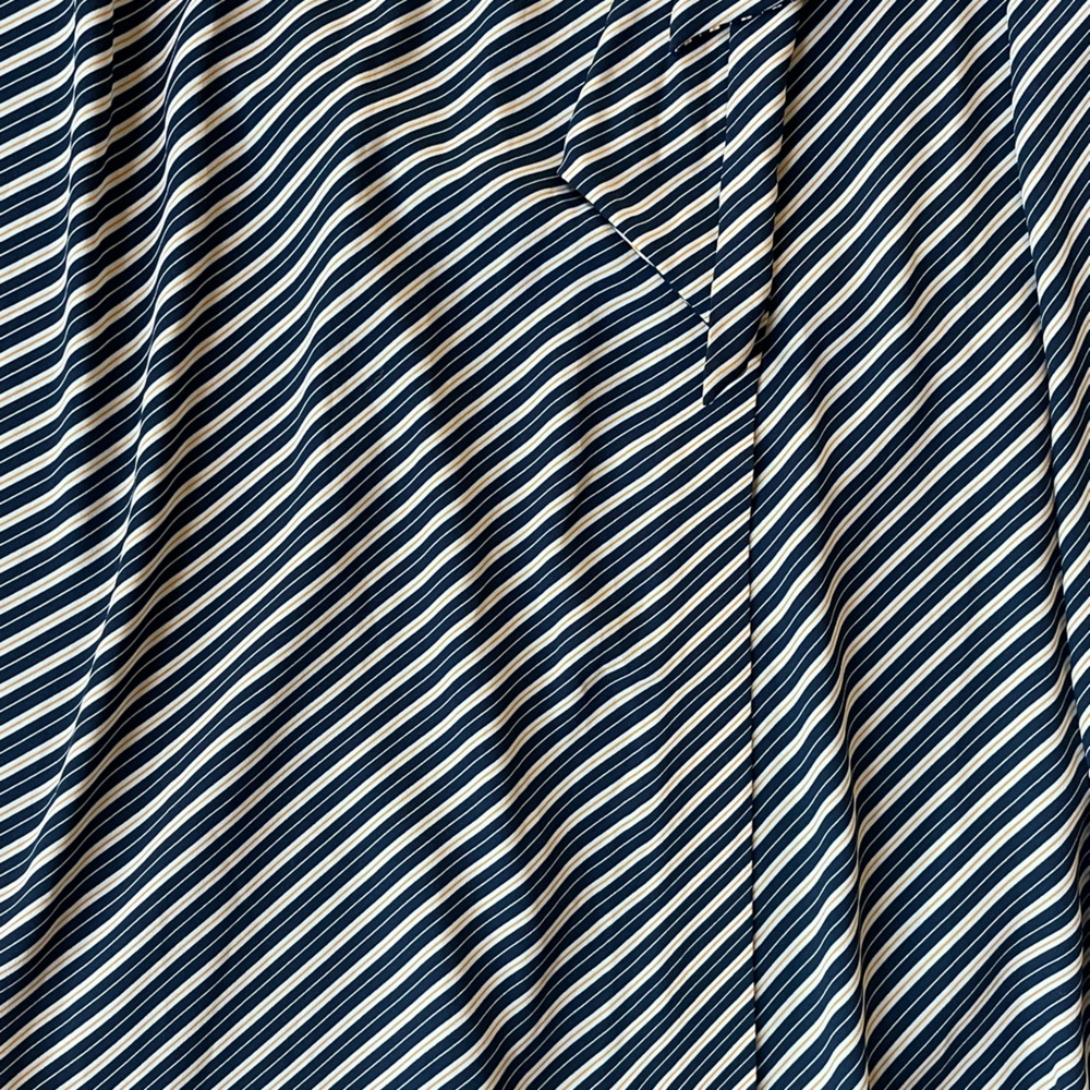 Whistles Callie Stripe Wrap Midi Workwear Dress Blue Yellow White UK 10 / US 6 - Picture 14 of 14